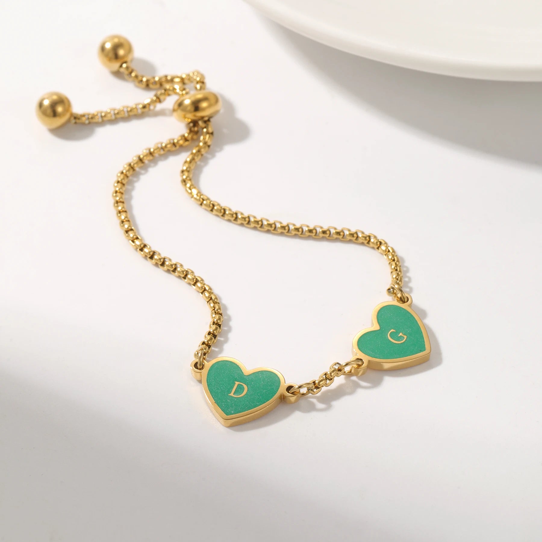 Custom Heart Name Bracelet Heart with Initials