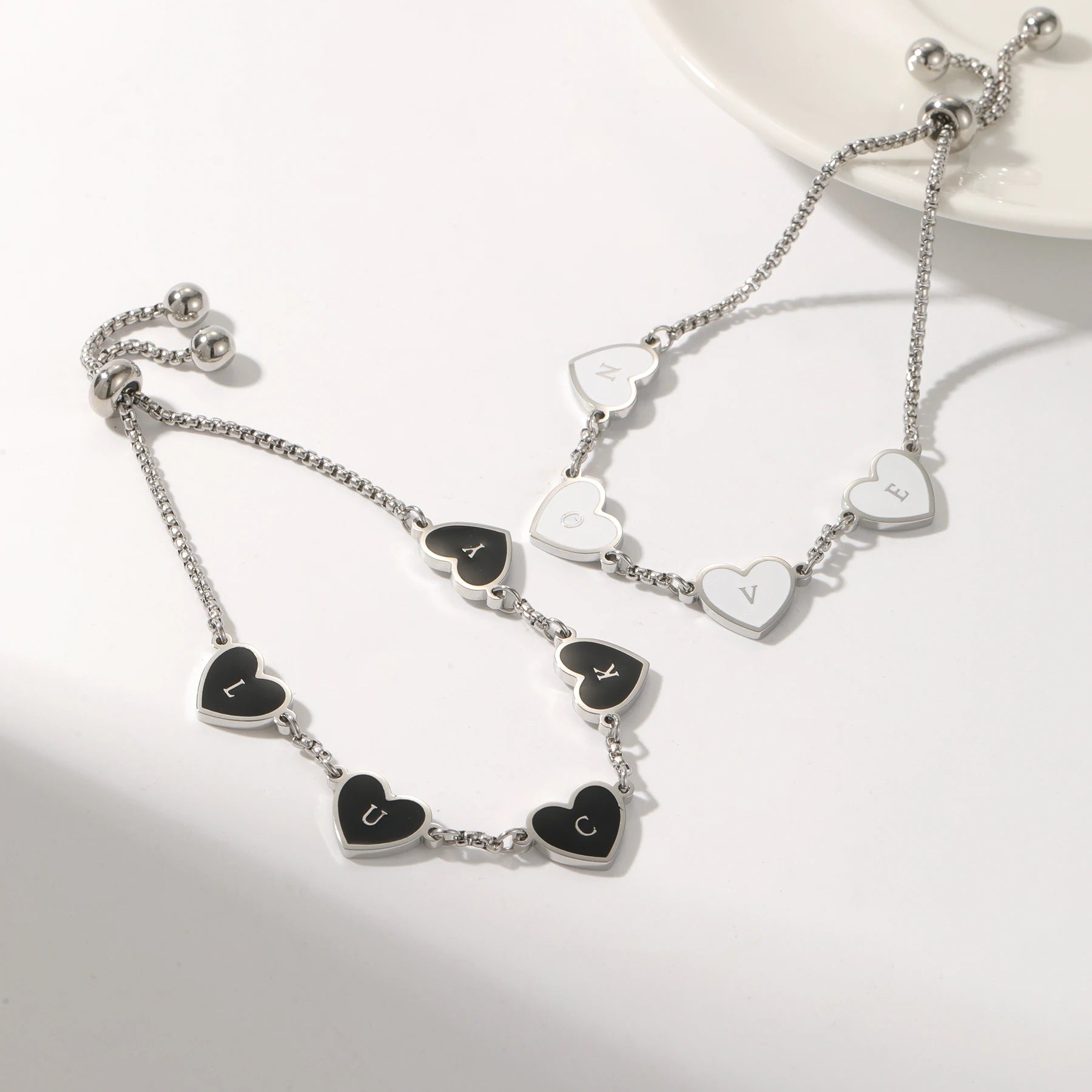 Custom Heart Name Bracelet Heart with Initials