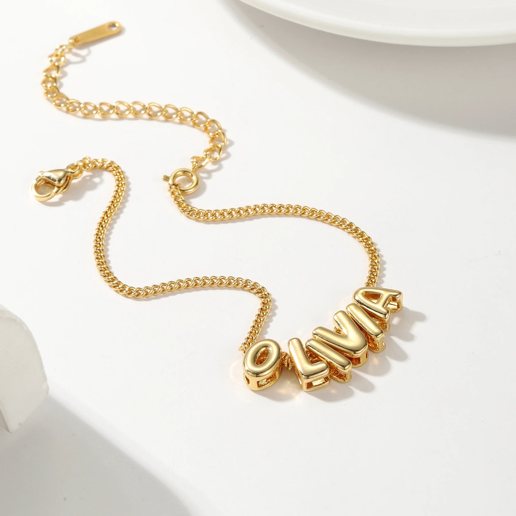 Custom 3D Bubble Letter Bracelet