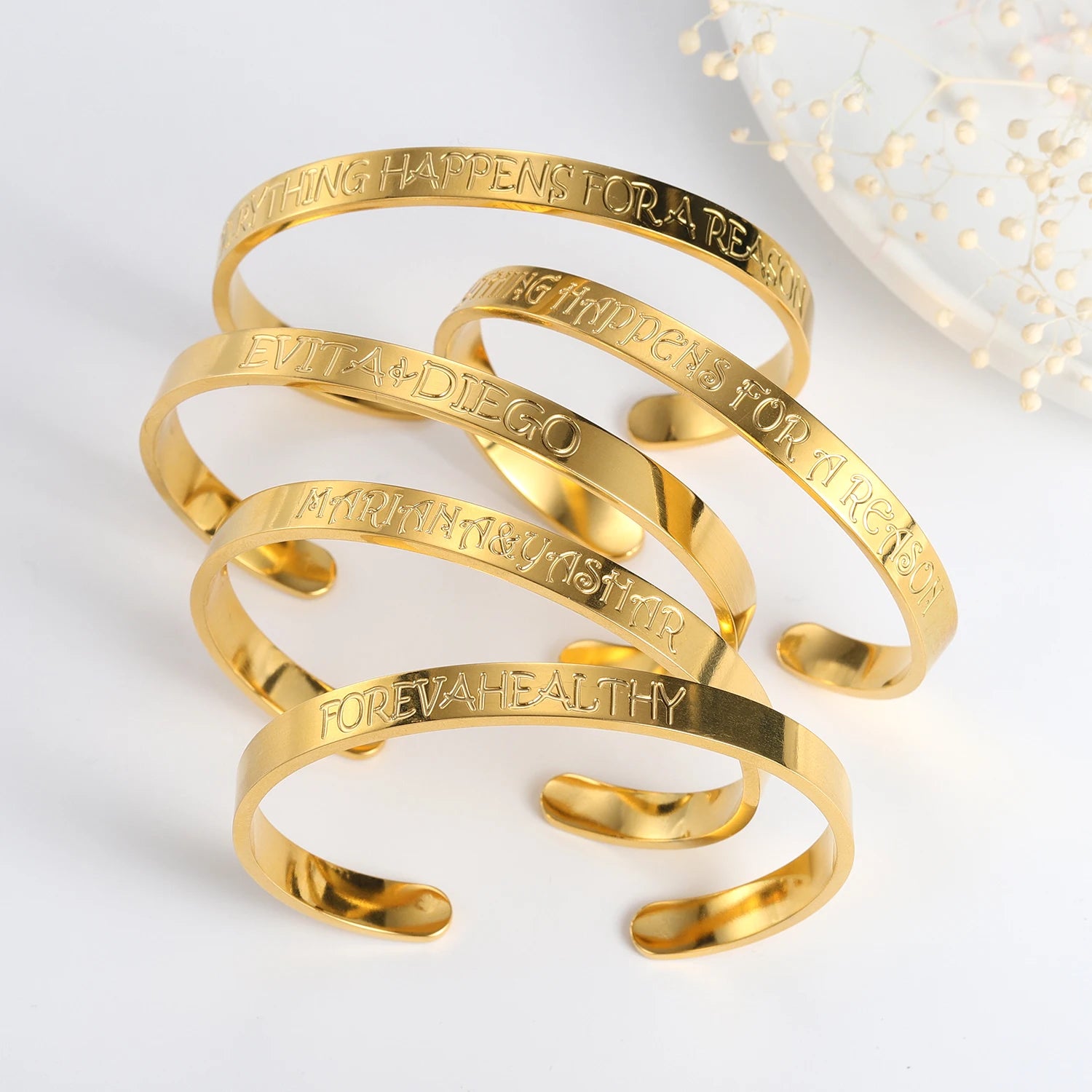 Custom Engraved Bracelet Cuff Bangle
