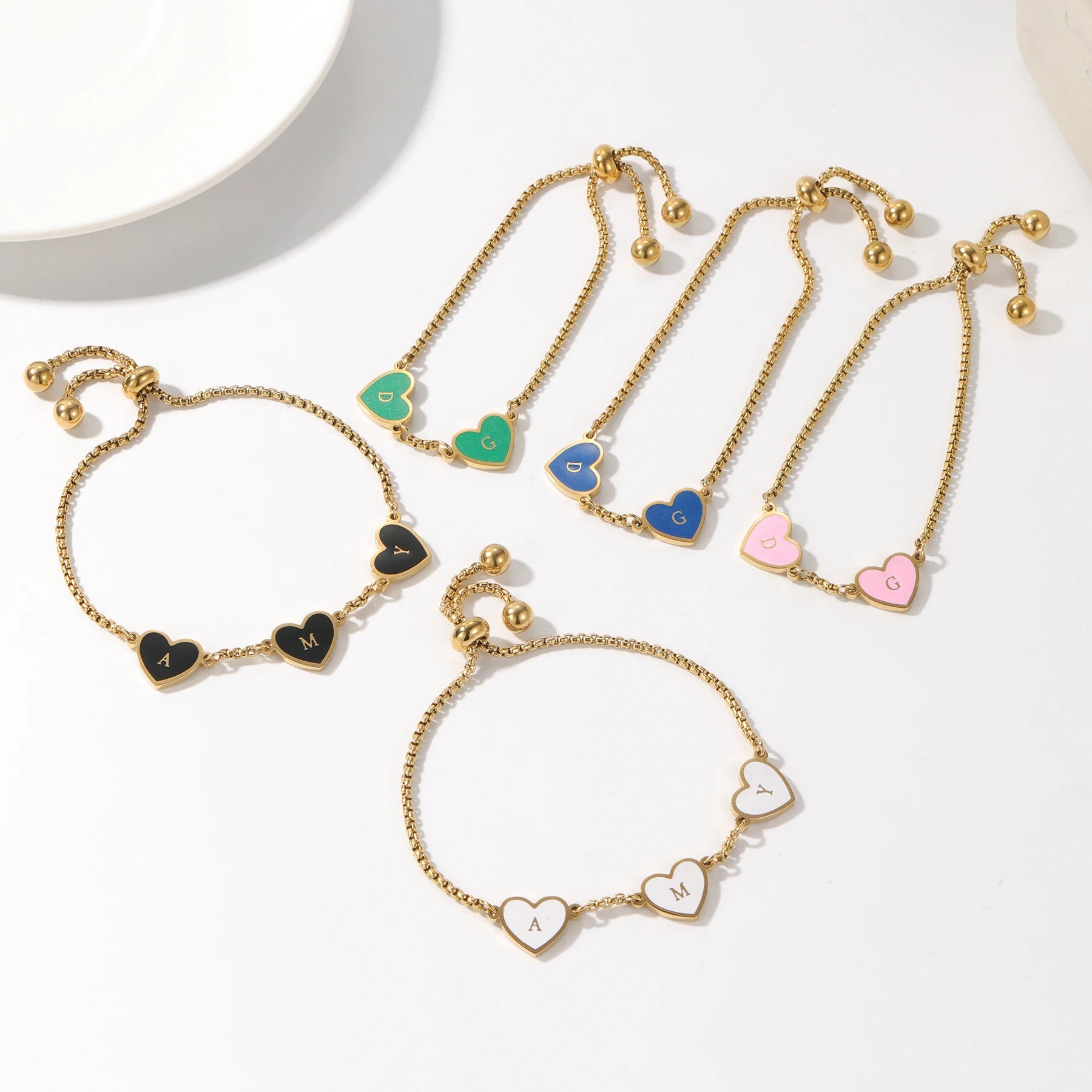 Custom Heart Name Bracelet Heart with Initials